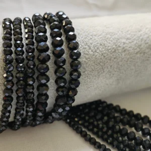 8mm Crystal Beads String Black